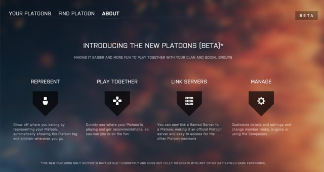 Battlefield 1: Platoons stehen nun im Mittelpunkt der Entwickler 2 Platoon Menü im Battlefield 1 CTE