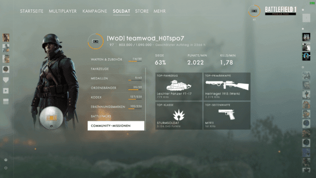Battlefield 1: Klassen Mission "Support" 1 bf1 community mission menu