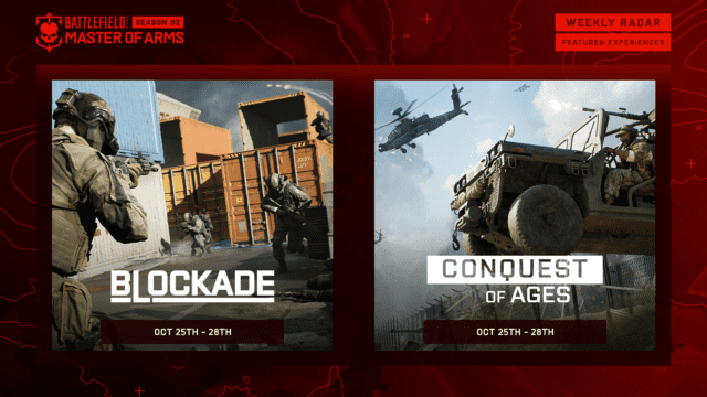 Battlefield 2042: Battle Pass Aufgaben und Spielmodi für Season 2 – Woche 9 2 S2 W9 WeeklyRadar FeaturedExperiences