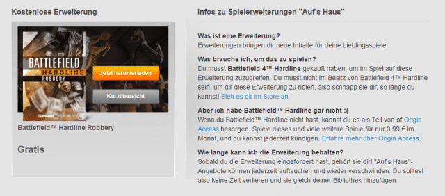 Battlefield 4 Dragon's Teeth und Battlefield Hardline Robbery DLCs gratis auf Origin 1 Battlefield Hardline Robbery gratis