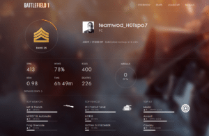 Battlefield 1 Beta Spielerprofil samt Stats, Auszeichnungen und Ausrüstung im Web anpassen 1 Battlefield 1 Player statistics