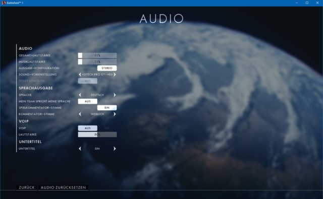 Die optimalen Einstellungen für Battlefield 1: Grafik, Performance, Settings und mehr 6 Battlefield 1 Audio Einstellungen