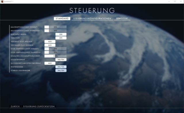 Die optimalen Einstellungen für Battlefield 1: Grafik, Performance, Settings und mehr 1 Battlefield 1 Steuerungs Einstellungen (Einfach)