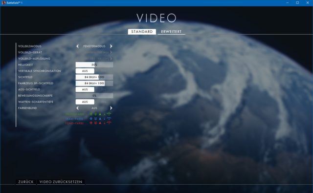 Die optimalen Einstellungen für Battlefield 1: Grafik, Performance, Settings und mehr 7 Battlefield 1 Video Einstellungen (Einfach)