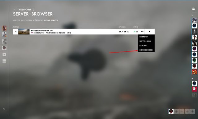 Guide: So mietest du deinen eigenen Battlefield 1 Gameserver 3 Etwas versteckt. Aber hier kannst du deinen Gameserver weiterführend verwalten.