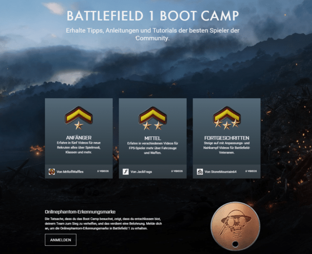Battlefied 1 Boot Camp Webseite besuchen und Phantom DogTag sichern 2 battlefield1_bootcamp