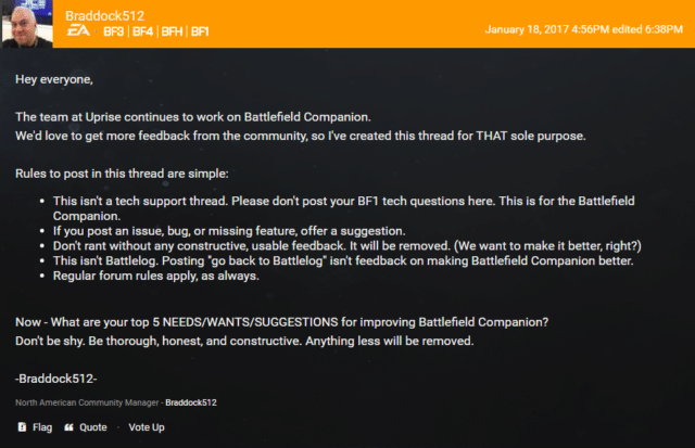 Feedback zur Weiterentwicklung des Battlefield Companion 1 Screenshot 1 1