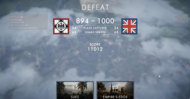 Battlefield 1 CTE: Mapvote Funktion und geänderter Fahrzeugspawn im CTE verfügbar 1 Map Vote am Ende der Runde wird im Battlefield 1 CTE getestet.