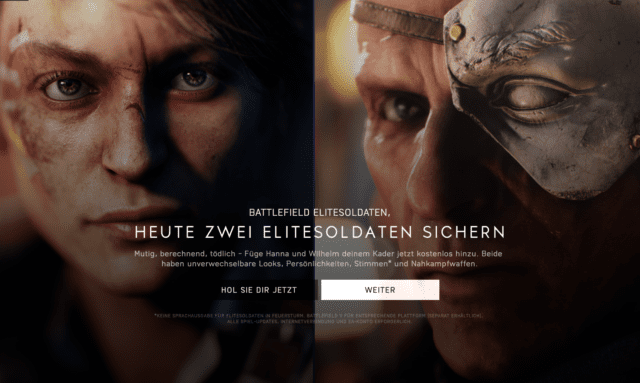 Battlefield V DICE verschenkt kostenlose Elite Soldaten im Wert von etwa 20 Euro