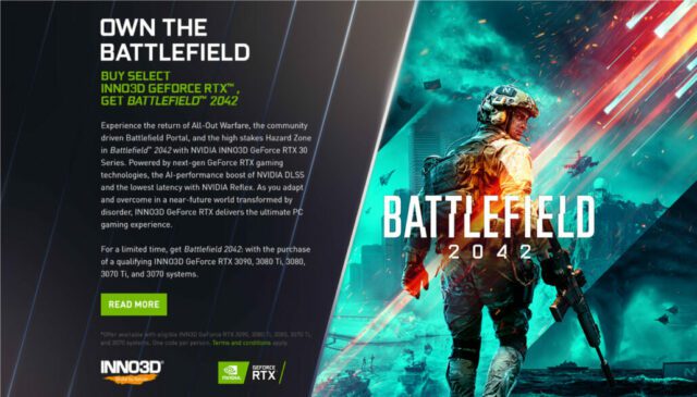 Battlefield 2042 als Gratis-Spiel zum Kauf einer GeForce RTX 3070, 3070 Ti, 3080, 3080 Ti & 3090 1 battlefield 2042 nvidia aktion 1