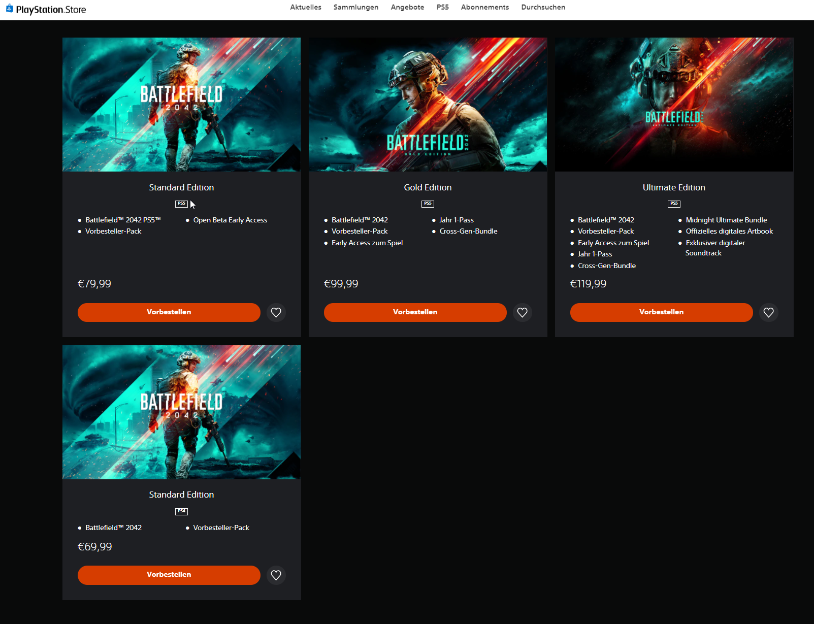 Sony ändert das Angebot: Keine Battlefield 2042 Beta für Playstation 4 Spieler? 1 Playstation Store Battlefield 2042 No Beta