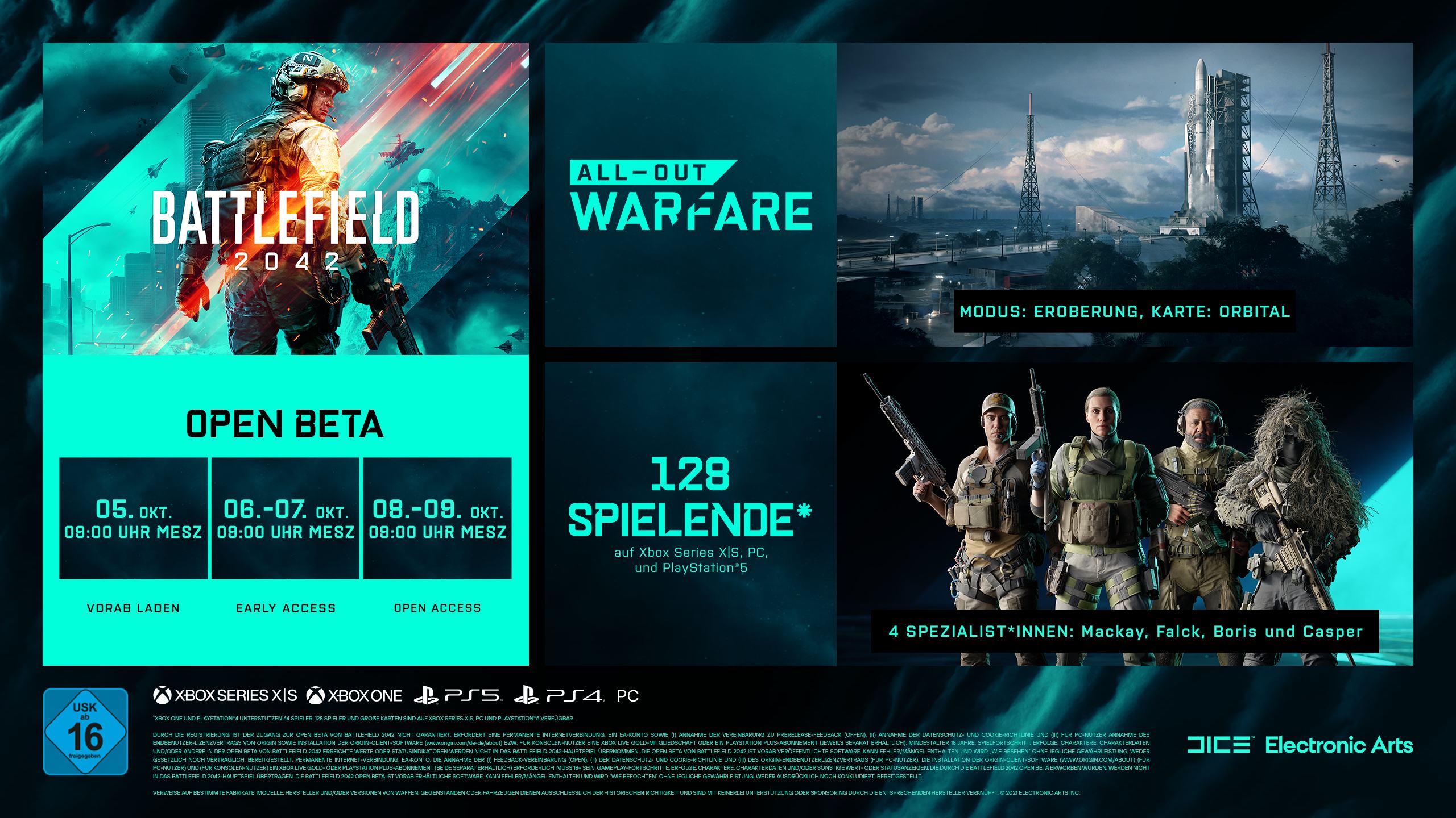 Battlefield 2042: EA kündigt offizielle Beta Termine an, Systemanforderungen & Beta Trailer 1 battlefield2042 beta infografik