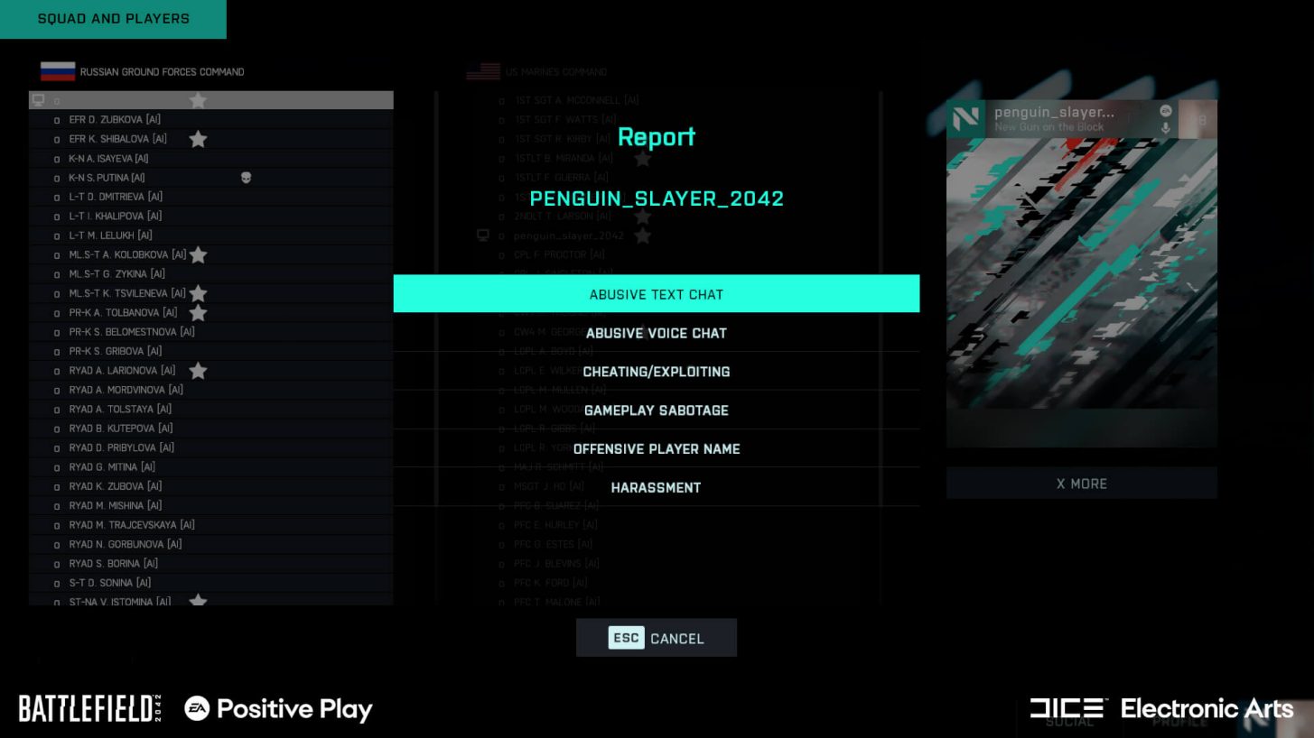 Battlefield 2042 - Positive Play: Spieler melden wird so leicht wie nie zuvor & Anti-Cheat Update 1 kin pp
