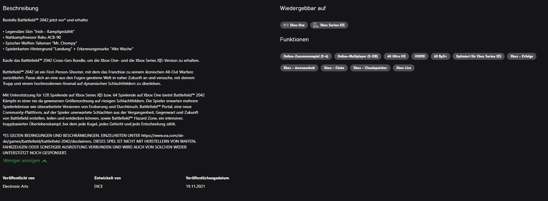 Battlefield 2042: Zum Release ohne 120 FPS Unterstützung auf Playstation 5 & Xbox Series X/S 1 2021 11 01 17 40 39 Window