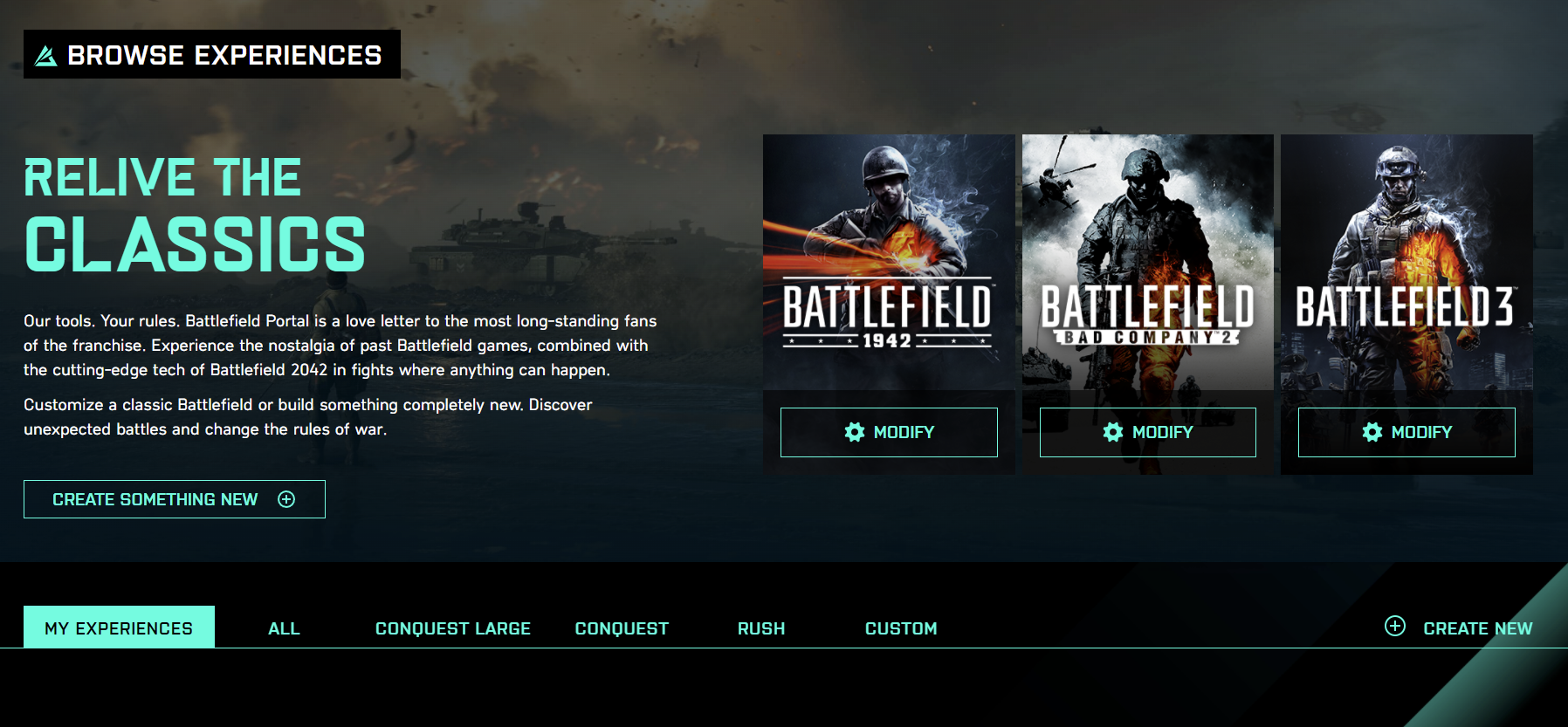 Battlefield Portal: Vorab Version des Battlefield-Builders ist bereits online 1 Battlefield Portal Startseite