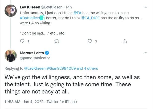 Battlefield 2042: Neuer leitender Entwickler reagiert auf Spieler Feedback und verspricht Verbesserung 1 Battlefield 2042 Marcus Lehto Twitter Feedback 1