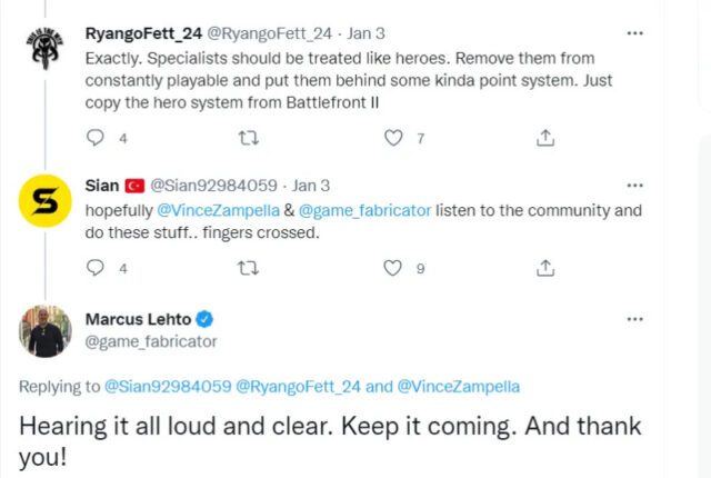 Battlefield 2042: Neuer leitender Entwickler reagiert auf Spieler Feedback und verspricht Verbesserung 2 Battlefield 2042 Marcus Lehto Twitter Feedback 2