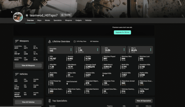 Tracker Network unterstützt nun auch Battlefield 2042 8 Battlefield 2042 Stats Tracker Screenshot 2