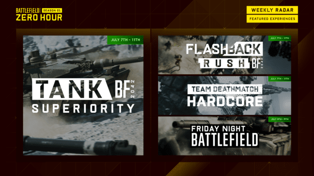 Battlefield 2042: Battle Pass Aufgaben und Spielmodi für Season 1 – Woche 5 2 BattlePass2 WeeklyRadar5 Experiences