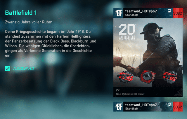 Battlefield 2042: "20th Anniversary of Battlefield" Playcards jetzt verfügbar 1 2022 09 06 16 29 18 Battlefield™ 2042