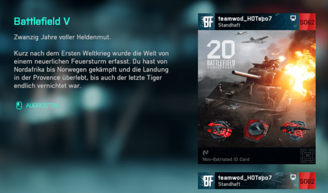 Battlefield 2042: "20th Anniversary of Battlefield" Playcards jetzt verfügbar 5 2022 09 06 16 29 42 Battlefield™ 2042