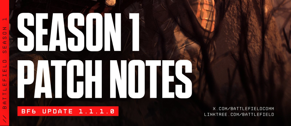 bf6 season 1 patchnotes update 1.1.1.0