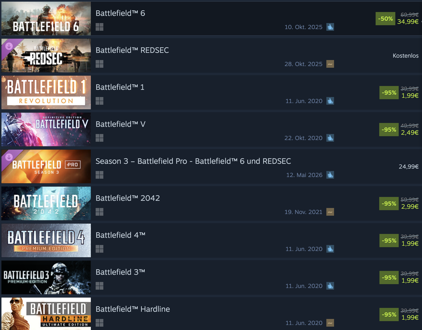 Battlefield Franchise Sale auf Steam: Bis zu 95% Rabatt auf fast alle Teile! 1 battlefield steam aktion