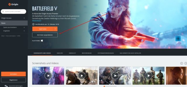 Battlefield V Open Beta Preload gestartet & Beta manuell in Origin hinzufügen 1 DmKO2I XgAAuoux